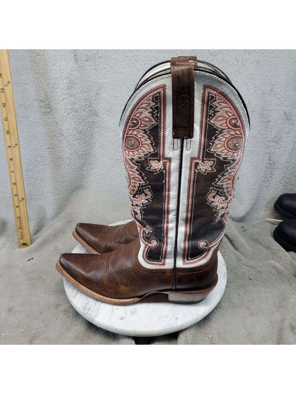 Ariat Shoes Womens Size 6.5 Alameda Brown Leather Western Cowgirl Boots *Read*